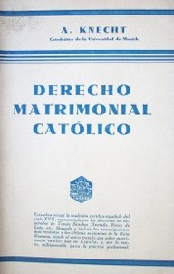 Derecho matrimonial católico