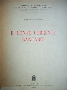 Il conto corrente bancario