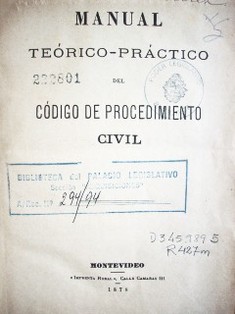 Manual teórico-práctico del código de procedimiento civil