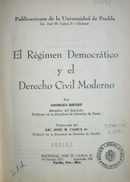 El régimen democrático y el Derecho Civil moderno