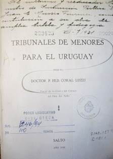 Tribunales de Menores para el Uruguay