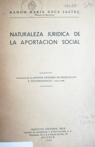 Naturaleza jurídica de la aportación social