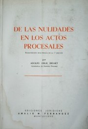 De las nulidades en los actos procesales.