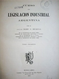 Curso de legislación industrial argentina