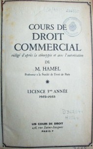 Cours de Droit Commercial