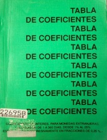 Tabla de coeficientes