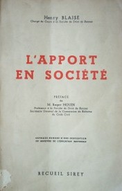 L'apport en société