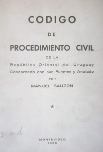 Código de Procedimiento Civil de la República Oriental del Uruguay