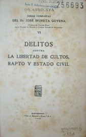 Delitos contra la libertad de cultos, rapto y estado civil