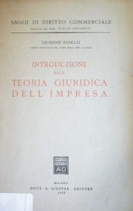 Introduzione alla teoria giurídice dell'impresa