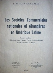 Les sociétes commerciales nationales et étrangères en Amérique Latine