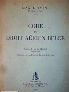Code du Droit Aérien Belge