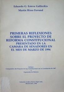 Primeras reflexiones sobre el proyecto de reforma constitucional presentado en la Cámara de Senadores en el mes de marzo de 1996