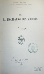 De la liquidation des Sociétés