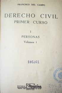 Derecho Civil : Primer Curso : Personas