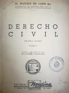 Derecho Civil : Primer Curso : Introducción