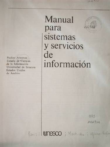 Manual para sistemas y servicios de información
