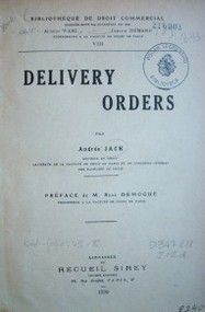 Delivery orders