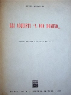 Gli acquisti "a non domino"