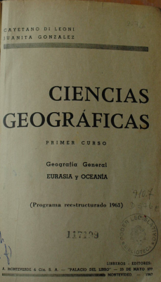 Ciencias geográficas : 1er. curso