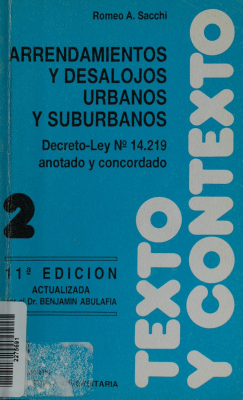 Arrendamientos urbanos y suburbanos : desalojos y lanzamientos