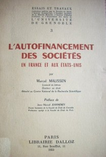 L'Autofinancement des Sociétés en France et aux Etats-Unis