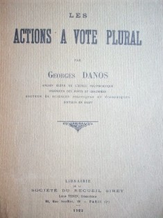 Les actions a vote plural