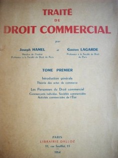 Traité de Droit Commercial