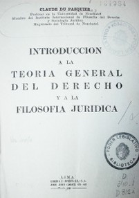 Introducción a la teoría general del Derecho y la Filosofía Jurídica