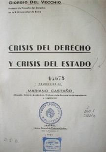Crisis del Derecho y crisis del Estado