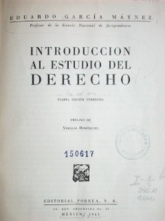 Introducción al estudio del Derecho