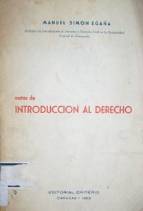 Notas de introducción al derecho