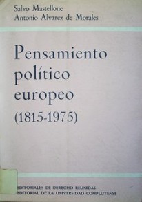 Pensamiento político europeo : (1815-1975)