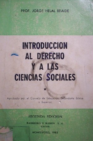 Introducción al Derecho y a las Ciencias Sociales