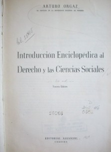 Introducción enciclopédica al Derecho y las Ciencias Sociales