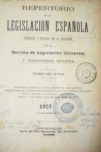 Repertorio de la Legislación Española