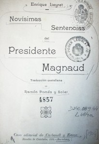 Novísimas sentencias del presidente Magnaud