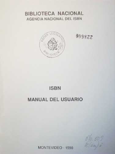 ISBN : manual del usuario