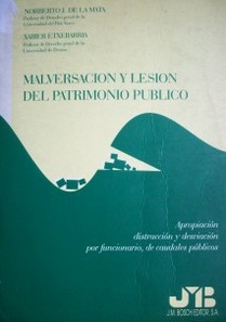 Malversación y lesión del patrimonio público : apropiación, distracción y desviación, por funcionario, de caudales públicos