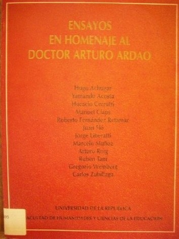 Ensayos en homenaje al doctor Arturo Ardao