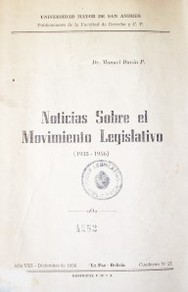Noticias sobre el movimiento legislativo : (1938-1956)