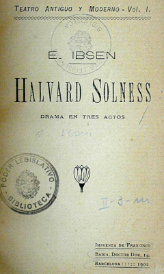 Halvard Solness : drama en tres actos