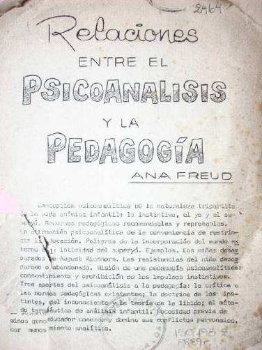 Relaciones entre el psicoanálisis y la pedagogía