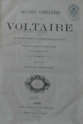 Oeuvres complètes de Voltaire