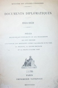 Documents Diplomatiques : 1938-1939