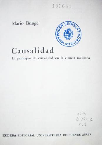 Causalidad : el principio de causalidad en la ciencia moderna