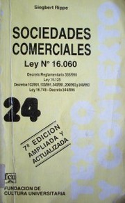 Sociedades Comerciales : ley Nº 16.060 de 4 de setiembre de 1989