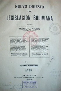 Nuevo digesto de legislación boliviana