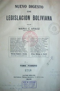 Nuevo digesto de legislación boliviana