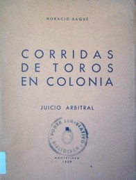 Corridas de toros en Colonia : juicio arbitral